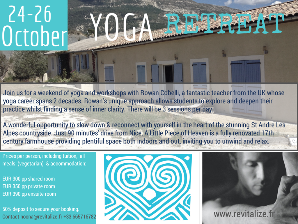 Revitalize Weekend Yoga Retreat, 2426 October Revitalize